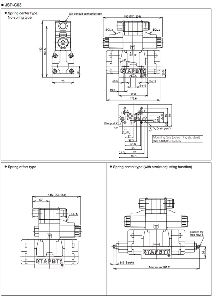 Daikin - Solenoid Operated Directional Control Valves - JS Series Valves - Drawing 4