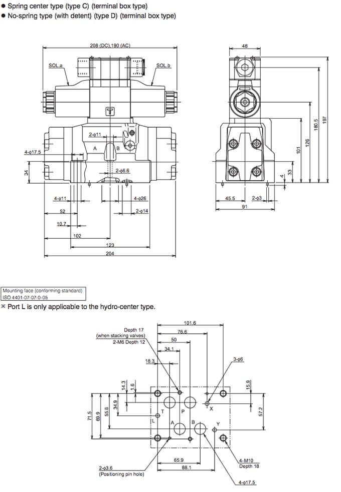 Daikin - Solenoid Operated Directional Control Valves - KSH Series Valves - Drawing 1