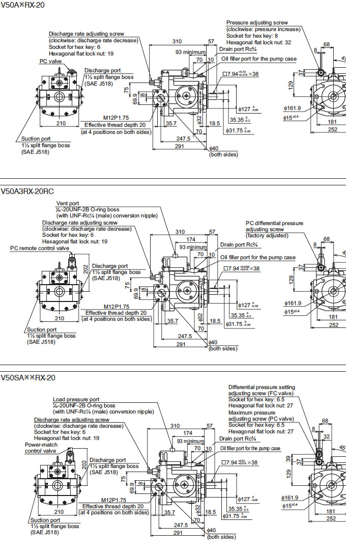 Daikin - V Series Variable Displacement Piston Pumps - V Series Piston Pumps - Drawing 17